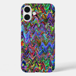 Exuberant Zigzag Artist Colors iPhone 16 Plus Hülle