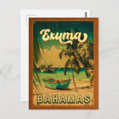 Exuma Bahamas - Beach Vintag Retro Souvenirs Postkarte (Vorne/Hinten)