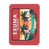Exuma Bahamas Retro Emblem Magnet (Vertikal)