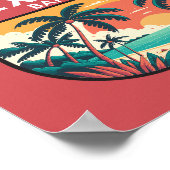 Exuma Bahamas Retro Emblem Poster (Ecke)