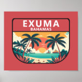 Exuma Bahamas Retro Emblem Poster (Vorne)