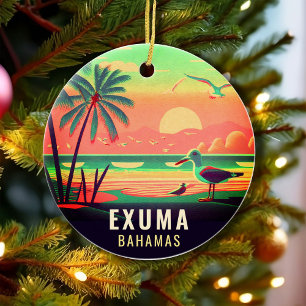 Exuma Bahamas Retro Sunset Travel Souvenir 1950s Keramik Ornament