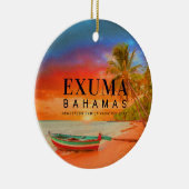 Exuma Bahamas Retro Sunset Travel Souvenir 1950s Keramik Ornament (Rechts)