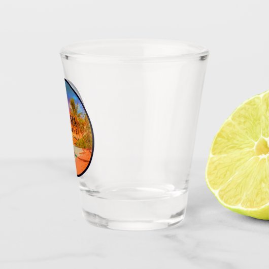 Exuma Bahamas Retro Sunset Travel Souvenir 1950s Schnapsglas (Rechts)