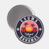 Exuma Bahamas Retro Sunset Vintag Souvenirs Magnet (Vorderseite/Rückseite)