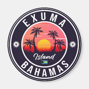 Exuma Bahamas Retro Sunset Vintag Souvenirs Magnet