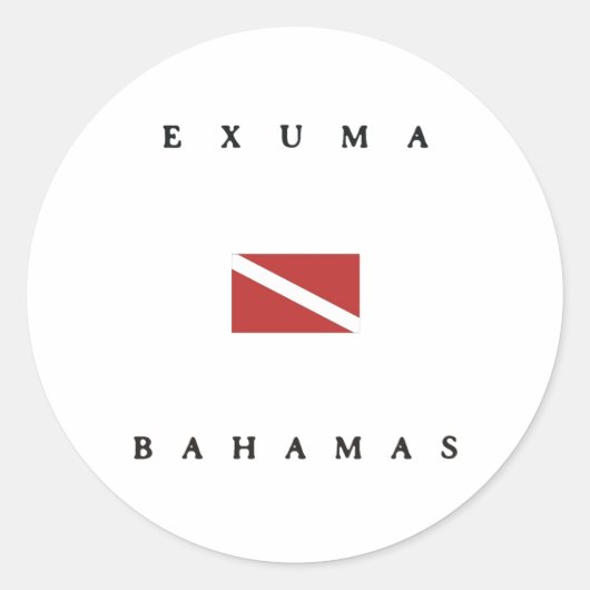 Exuma Bahamas Scuba Dive Flag Runder Aufkleber (Vorderseite)