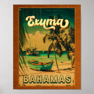 Exuma Bahamas - Strand Vintage Retro Souvenirs Poster
