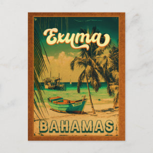 Exuma Bahamas - Strand Vintage Retro Souvenirs Postkarte