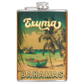 Exuma Bahamas Vintag Beach Souvenirs Flachmann (Vorderseite)