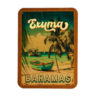 Exuma Bahamas Vintage Strand Souvenirs Magnet