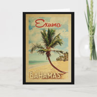 Exuma Palm Tree Vintage Travel