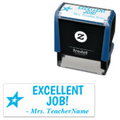 "EXZELLENT JOB!" + Lehrer Name Kautschuk Briefmark Permastempel (Beispiel)