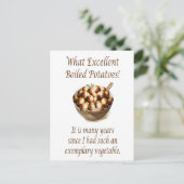 Exzellente gekochte Kartoffeln Zitat Postkarte (Stehend Vorderseite)