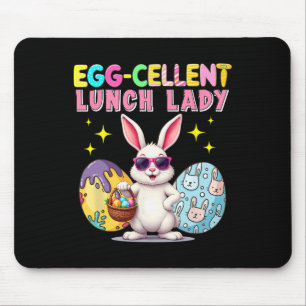 Exzellente Mittagessen-Dame Osterhase Sungles Jagd Mousepad