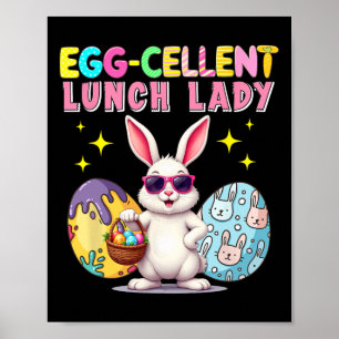 Exzellente Mittagessen-Dame Osterhase Sungles Jagd Poster