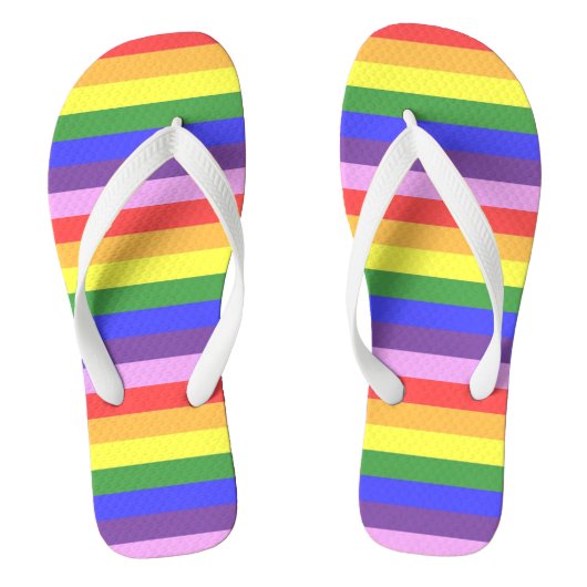 Exzellente Rainbow Stripe Bright Colors Badesandalen (Fußbett)