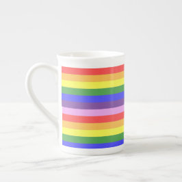 Exzellente Rainbow Stripe Bright Colors Porzellantasse