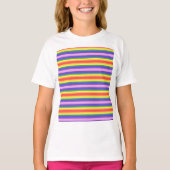 Exzellente Rainbow Stripe Bright Colors T-Shirt (Vorderseite)