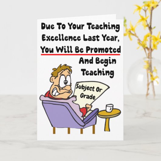 Exzellenz im Unterricht - neue Klasse oder Fachgen Karte (Gelbe Blume)