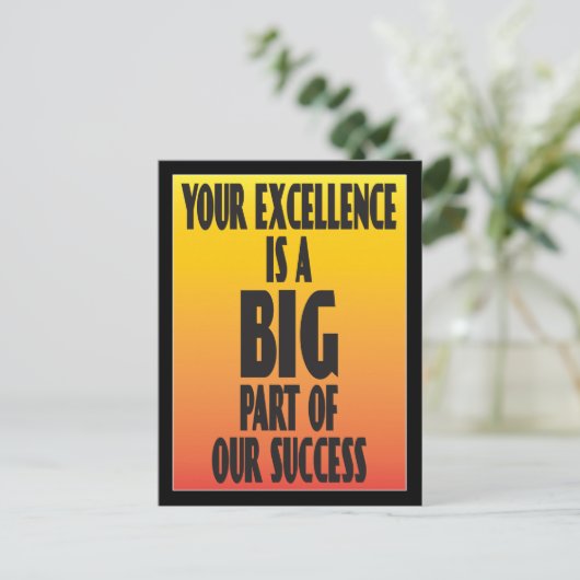 Exzellenz Mitarbeiter Vielen Dank Postkarte (Stehend Vorderseite)