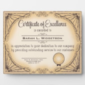 Exzellenzurkunde Anerkennung von Mitarbeitern Fotoplatte (Vorderseite)