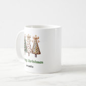 Exzentrische Leoparden-Weihnachtsbäume Personalisi Kaffeetasse (Vorderseite Links)