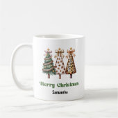 Exzentrische Leoparden-Weihnachtsbäume Personalisi Kaffeetasse (Links)