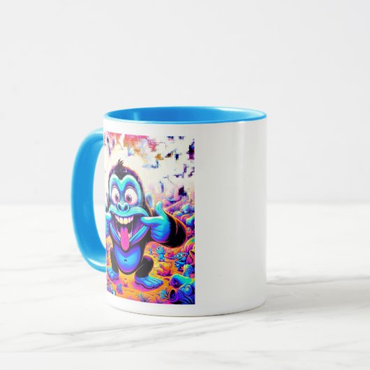 Exzentrischer, gefärbter Affe. Tasse (Vorderseite Links)