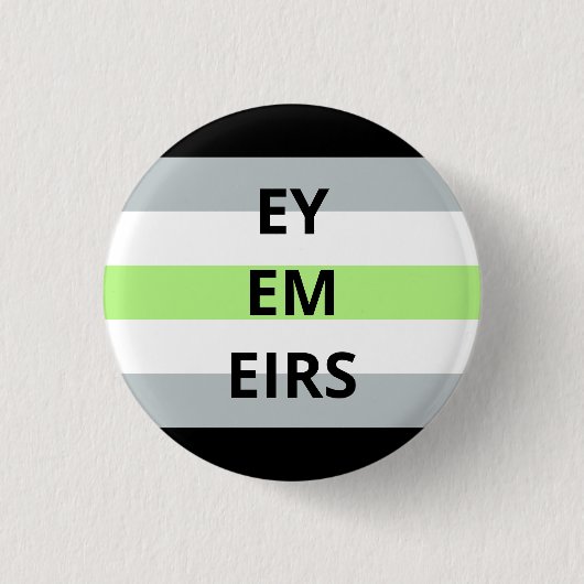 Ey/Em/Eirs Pronomina Agender Abzeichen Button (Vorderseite)
