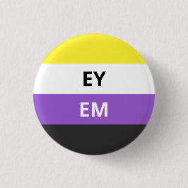 Ey/Em Pronomen-Nicht-Binäres Flaggen-Abzeichen Button