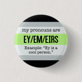 Ey/Em Pronomina - Agender Flagge Button (Vorderseite)