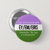Ey/Em Pronomina - Genderqueer Flagge Button (Vorne & Hinten)