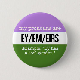 Ey/Em Pronomina - Genderqueer Flagge Button