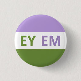 Ey/Em Pronomina Genderqueer Flaggen-Abzeichen Button
