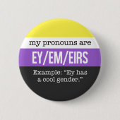 Ey/Em Pronomina - Nonbinary Flagge Button (Vorderseite)
