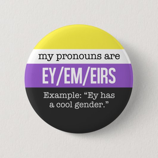 Ey/Em Pronomina - Nonbinary Flagge Button (Vorderseite)
