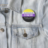 Ey/Em Pronomina - Nonbinary Flagge Button (Beispiel)