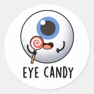 Eye Candy Niedlich Eyeball Puff Runder Aufkleber