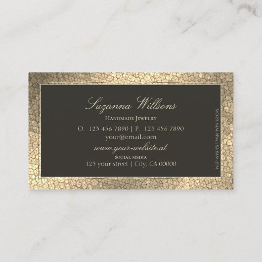 Eye Catcher Gold Schlange und Dark Brown stilvolle Visitenkarte (Rückseite)