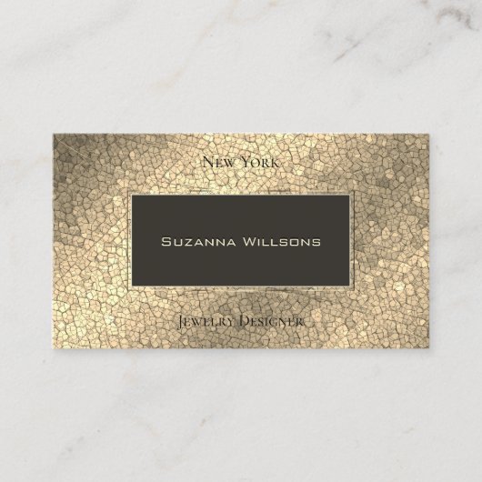 Eye Catcher Gold Schlange und Dark Brown stilvolle Visitenkarte (Vorderseite)