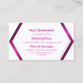 Eye Catcher White Geometric Shimmery Pink Stilvoll Visitenkarte (Rückseite)