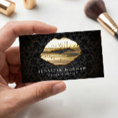 Eye Catching 3D Black Gold Lips Terminierungskarte Terminkarte