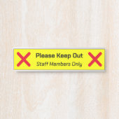 Eye-Catching "Bitte Behalt Out"-Zeichen Türschild (Vorderseite )