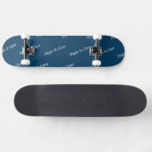 Eye Catching Custom Brand Name Text Pattern Navy Skateboard (Horizontal)