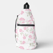 Eye-Catching Deep Pink Floral Pattern Stylish Crossbody Bag (Vorderseite)