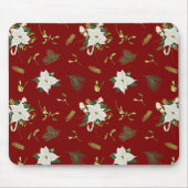 Eye Catching Floral Pattern Deep Red Mouse Pad Mousepad (Vorne)