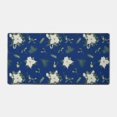 Eye Catching Floral Pattern Navy Blue Schreibtischunterlage (Vorderseite)