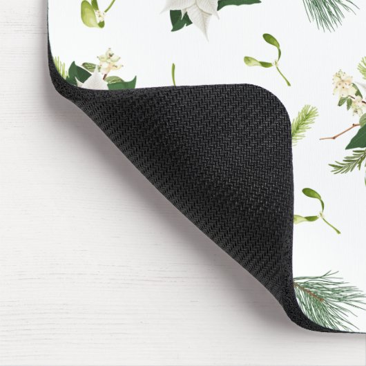 Eye Catching Floral Pattern White Mouse Pad Mousepad (Ecke)