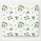 Eye Catching Floral Pattern White Mouse Pad Mousepad (Vorne)